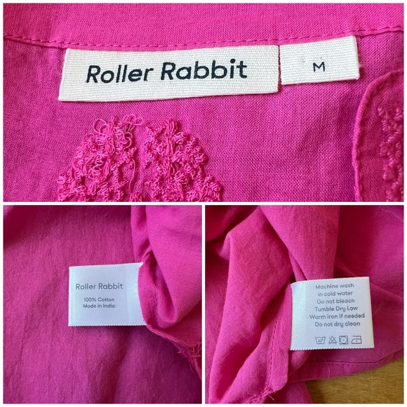ROLLER RABBIT TUNIC M BARBIECORE COTTON  BEACH RESORT VACATION COASTAL GRANDMA - Picture 12 of 12